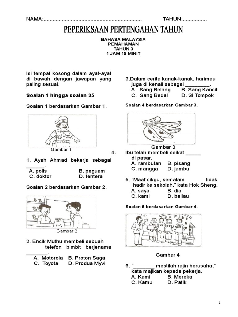 Soalan Bm Tahun 3