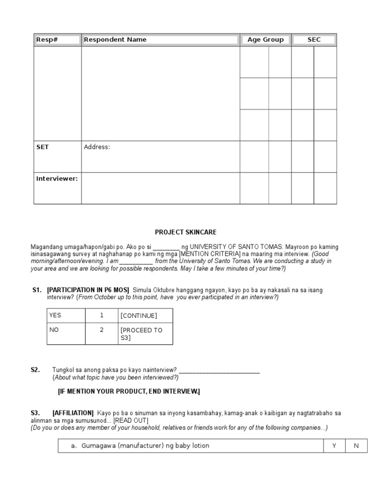 Resp# Respondent Name Age Group SEC | PDF | Career & Growth | Self ...