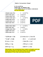 Metric Conversion Sheet: Liters (L), Grams (G), or Meters (M)