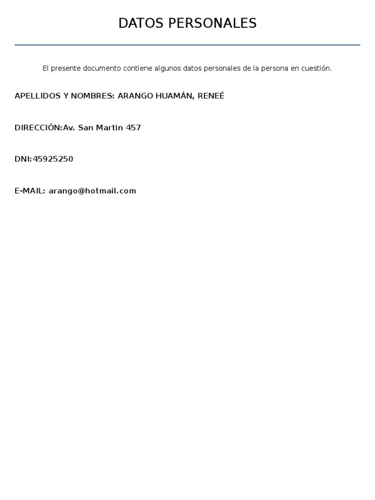 Lista de Datos Personales 2023 | PDF | Servicio de red | Correo electrónico