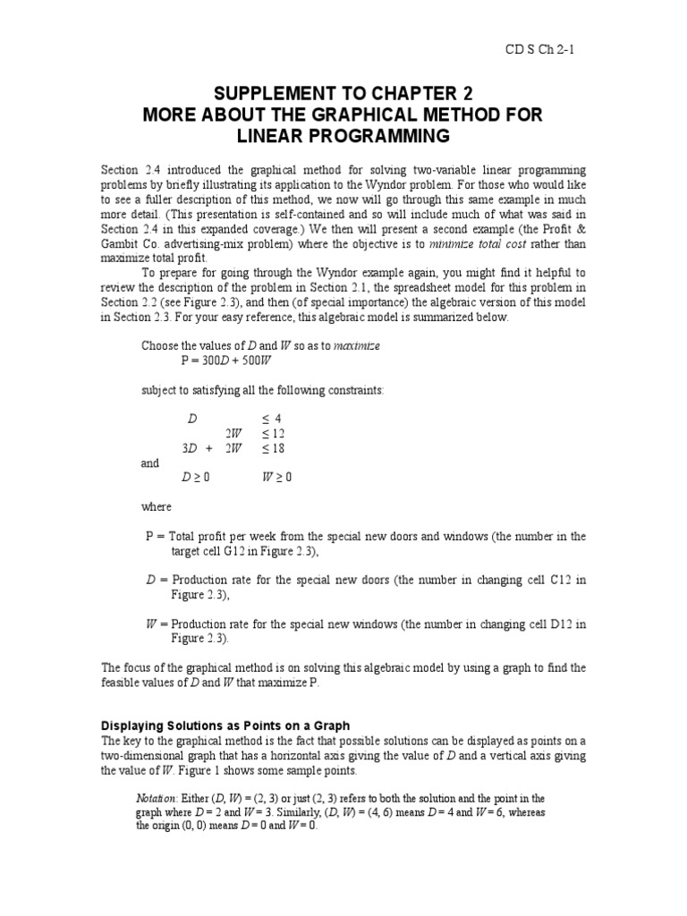 Graphical Analysis of Linear Programming Problems: An Expanded Example ...