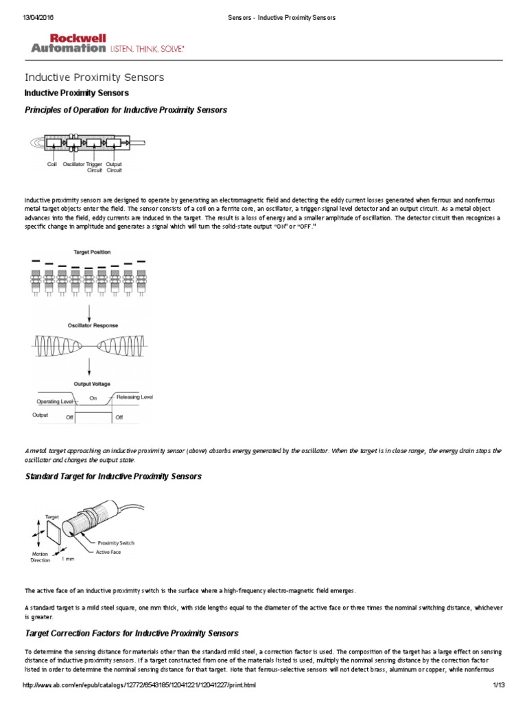 Sensors - Inductive Proximity Sensors | PDF | Inductor | Series And ...