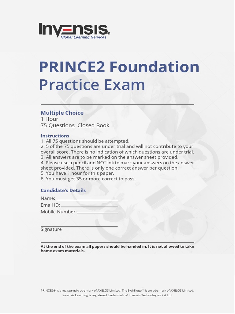 PRINCE2Foundation Zertifikatsdemo