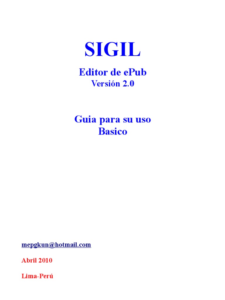 Guía Básica de Uso de Sigil | PDF | HTML | E Books