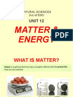 Natural Sciences 2nd of ESO. Unit 12: Matter & Energy