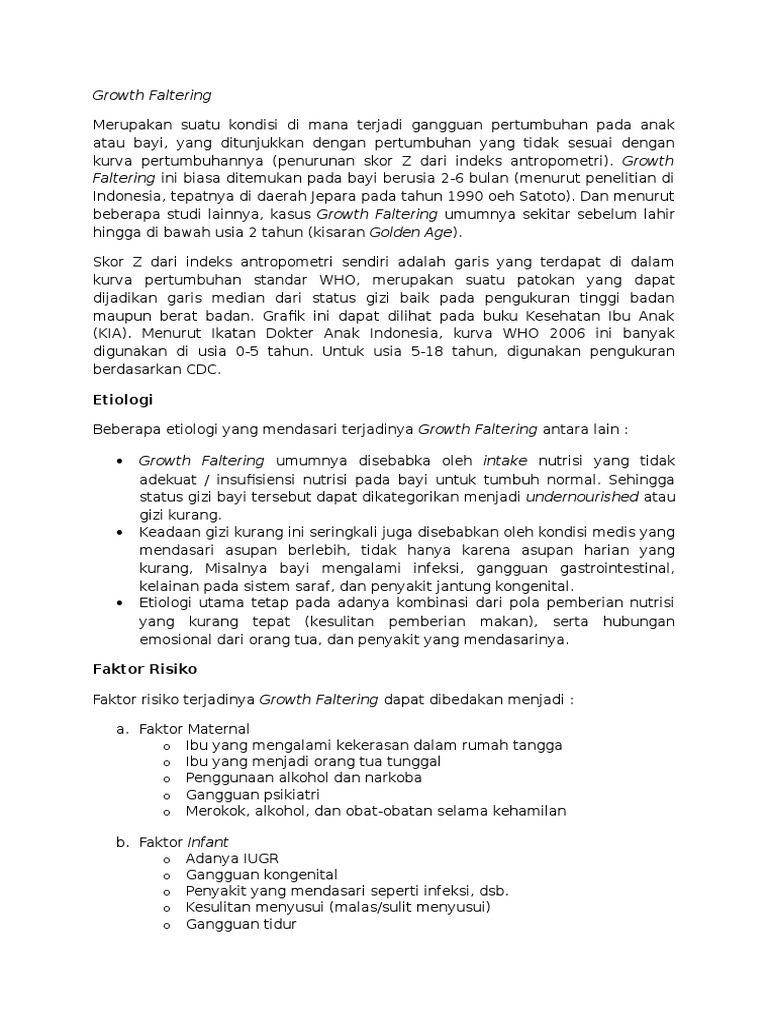 Penyebab dan Risiko Growth Faltering | PDF