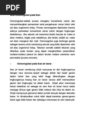 6600 Koleksi Bagaimana Proses Osmoregulasi Pada Ikan Air Tawar Dan Ikan Air Laut Terbaik