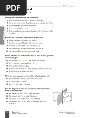 Geometry Chapter 2 Worksheets Angle Saxophone