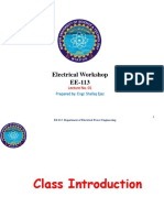 Electrical Workshop EE-113: Prepared By: Engr. Shafaq Ejaz
