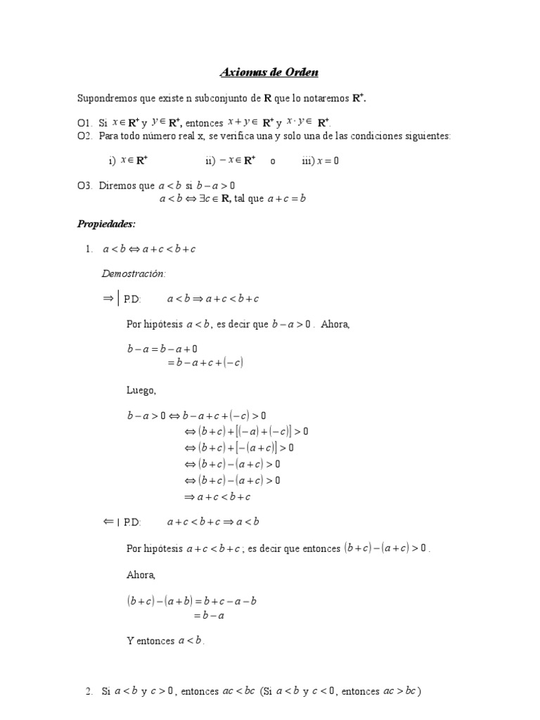 Axiomas De Orden Razonamiento Razonamiento Deductivo