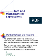 Operators & Mathematical Expression