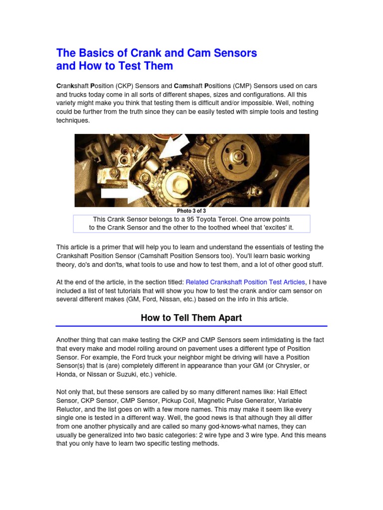 The Basics of Crank and Cam Sensors PDF | PDF | Ignition System ...
