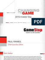GameStop 2016 Investor Day Afternoon Session