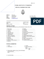 Medical Examination Form