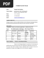 Curriculum Vitae: B.SC (Information Technology) - First Class (67.92%)