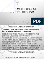 Types of Poetry Criticisms