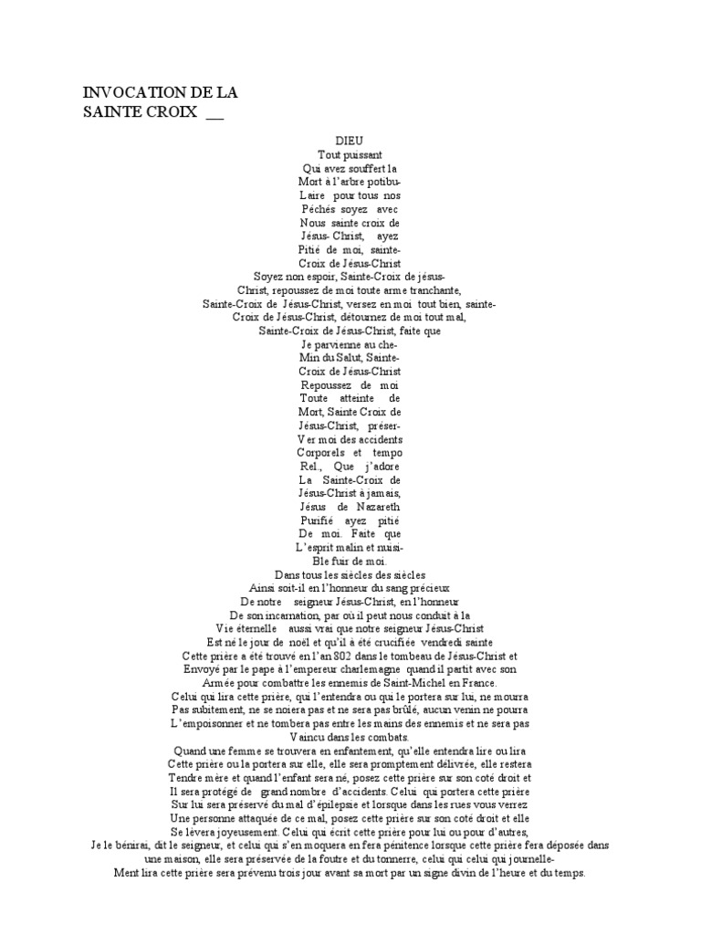 La Sainte Croi22X N | Pdf | Jésus | Prière