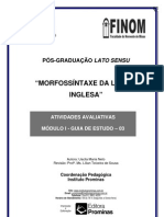 Atividades de Morfossíntaxe Da Língua Inglesa