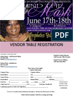 Vendor Table Registration: Contract Must Be Received No Later Than June 1, 2016