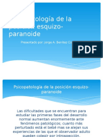 Psicopatología de La Posición Esquizo-Paranoide