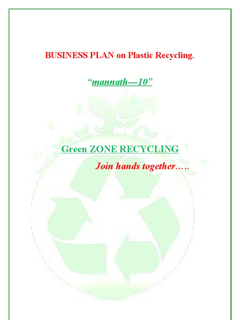 Business Plan On Plastic Recycle PDF Recycling Plastic