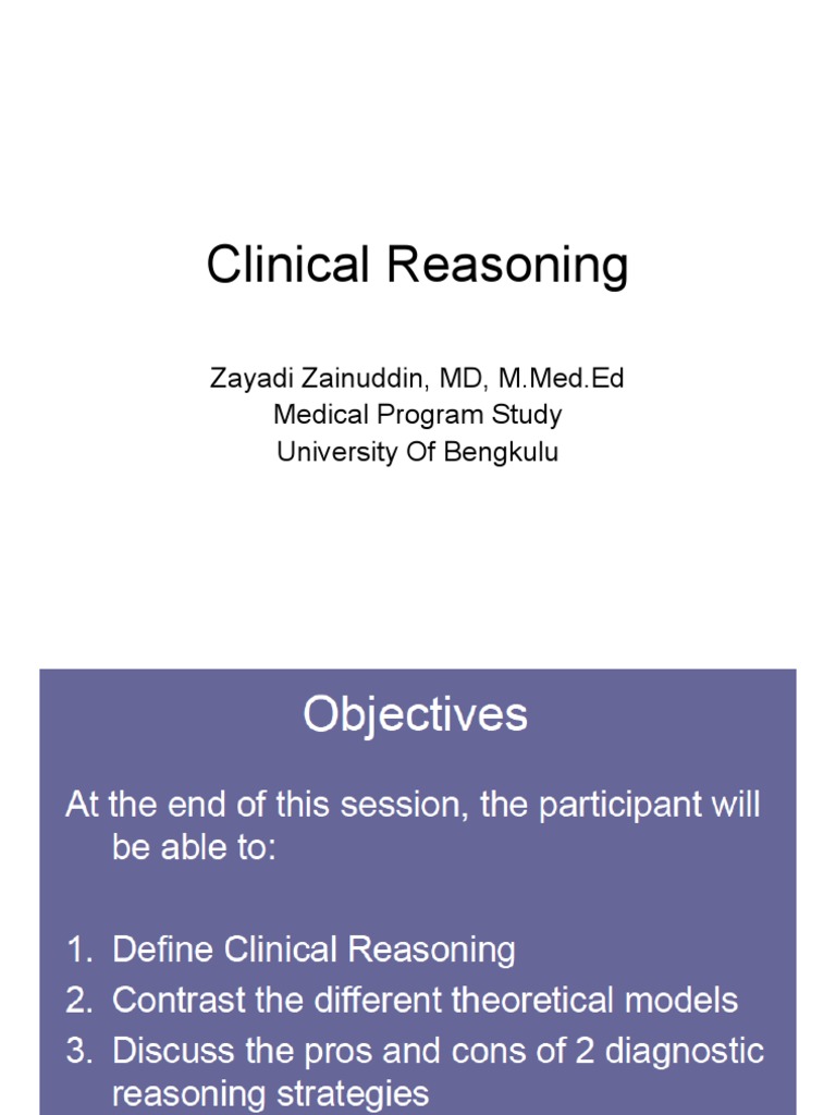 Clinical Reasoning in Medical Diagnosis | PDF | Medical Diagnosis ...