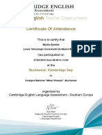 Cambridge English Teacher Development: Certificate of Attendance