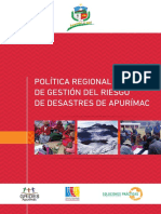 Política Regional de Gestión de Riesgo de Desastres en Apurimac