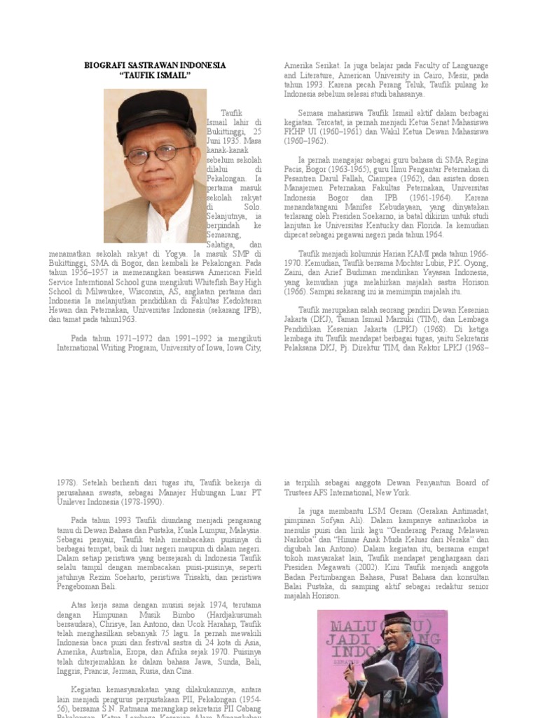 Biografi Sastrawan Indonesia