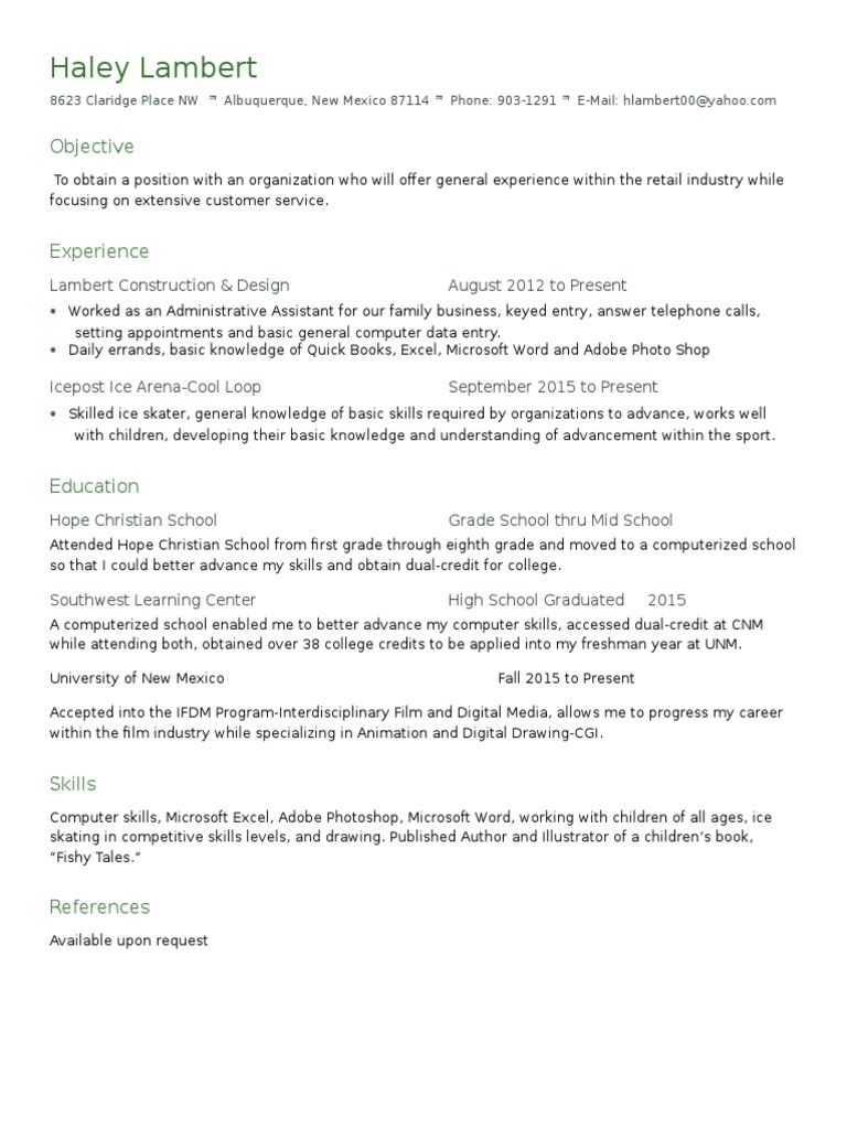 Lambert Resumeandreviewsheet | PDF | Résumé | Communication