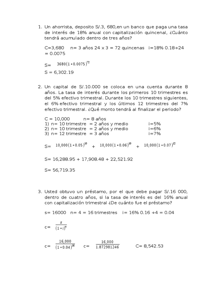 ACTIVIDAD-01 Matematica Financiera 2 | PDF | Interés | Finanzas personales