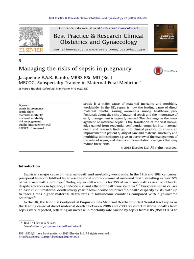 problem statement nursing research obstetrics & gynaecology