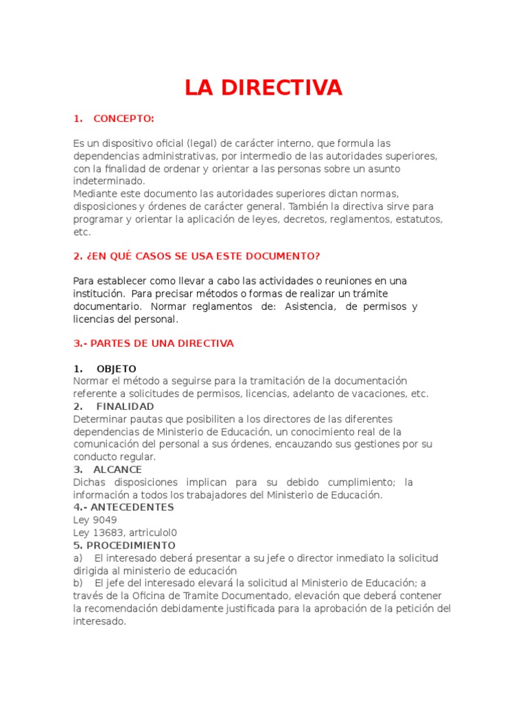 Concepto y Estructura de Directivas | PDF | Gobierno