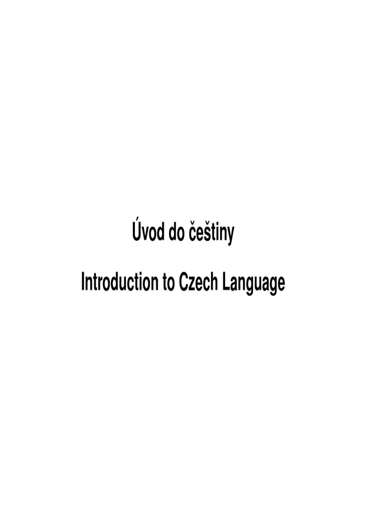 Czech Language Basics | PDF