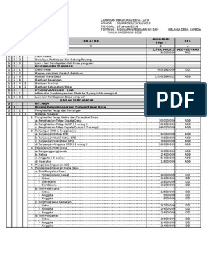 Contoh Apbdes Format Excel Pdf