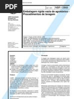 Abnt - Nbr 13968 - Embalagem Rigida Vazia de Agrotoxico - Procedimentos de Lavagens