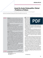 Conservative Treatment For Acute Cholecystitis Clinical and Radiographic Predictors of Failure