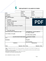 Employee department clearance form