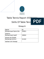 Table Tennis Report Skills of Table Tennis