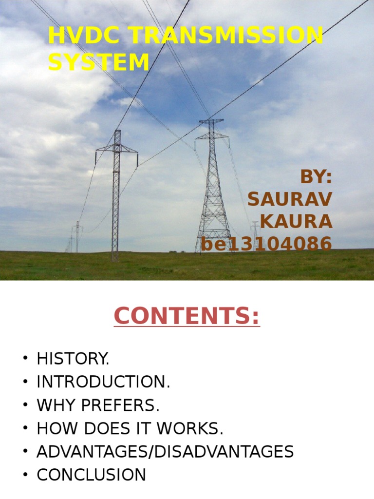 Overview of HVDC Transmission Systems | PDF | High Voltage Direct ...