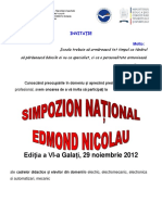 Invitatie Edmond Nicolau 2012 Galati