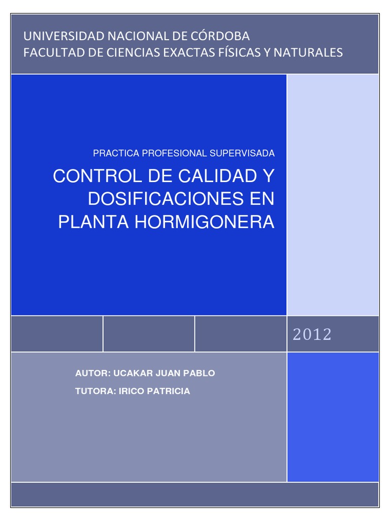 Control de Calidad en Planta Hormigonera | PDF | Cemento | Hormigón