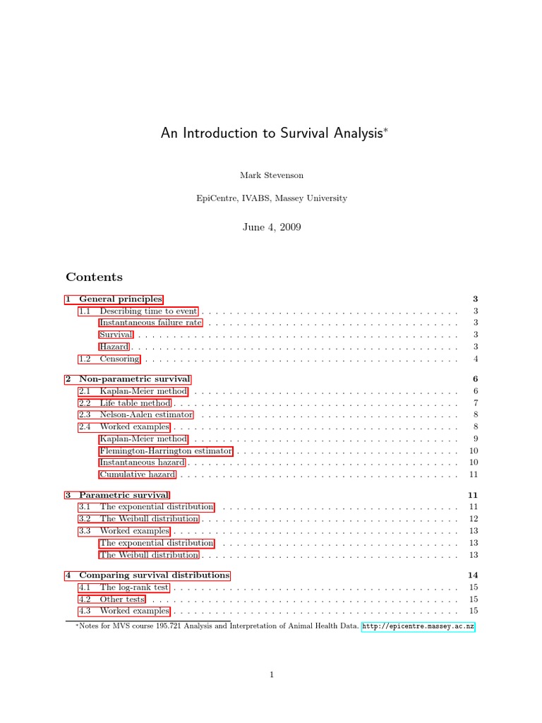 Introduction to Survival Analysis Techniques | PDF | Statistical ...