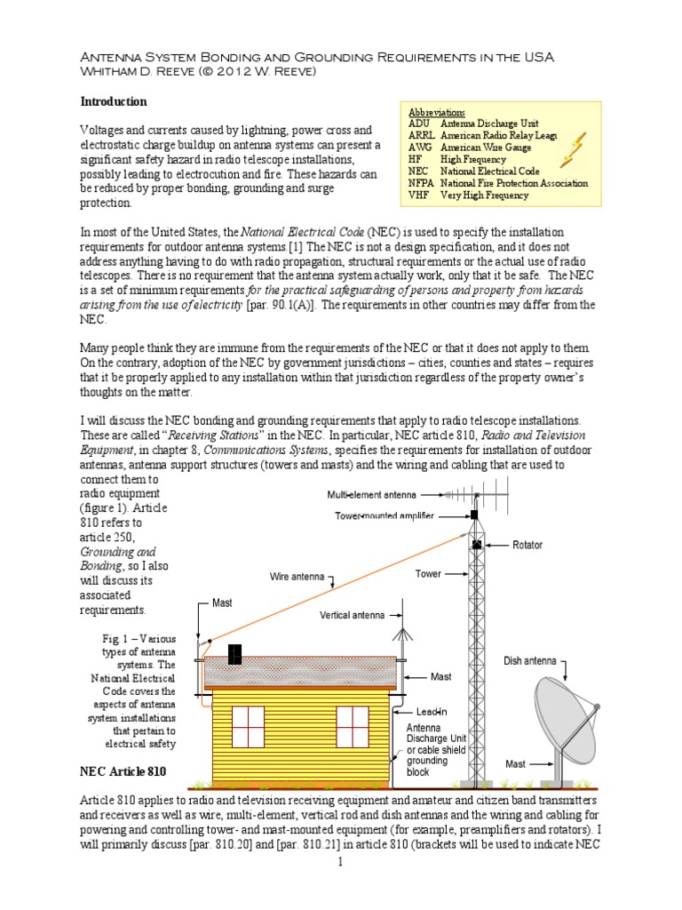 AntennaSystemGroundingRequirements Reeve | PDF | Coaxial Cable | Cable