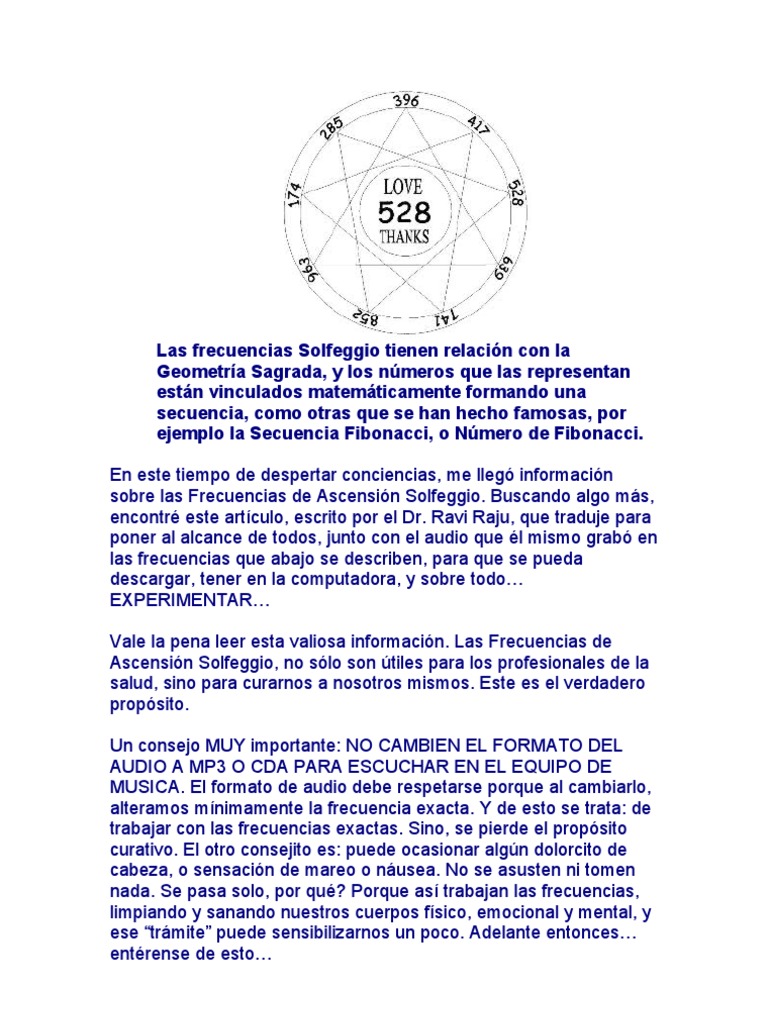 Frecuencias de Ascensión Solfeggio | PDF | Escala (música ...