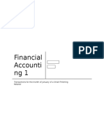 Financial Accounti ng1: Transactions For The Month of January of A Small Finishing Retailer