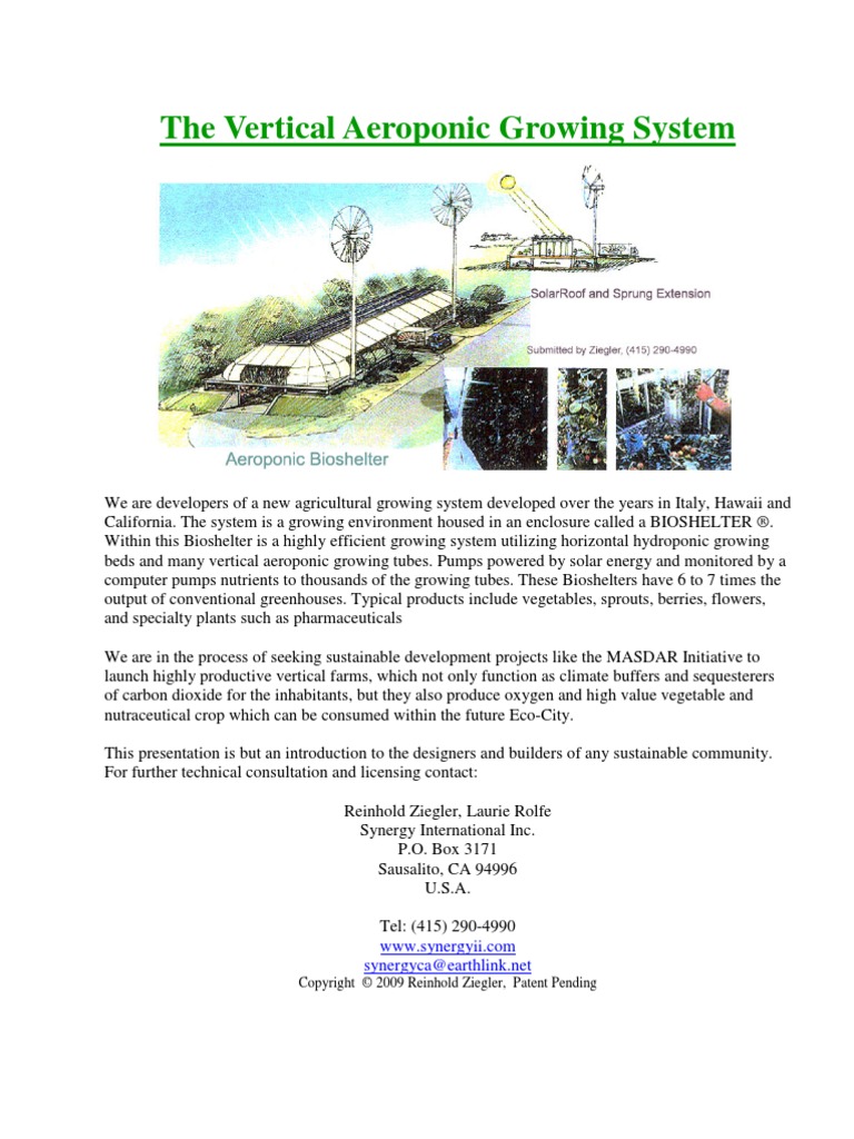 BioChar Vertical Aeroponic Growing Systems | PDF | Hydroponics | Greenhouse