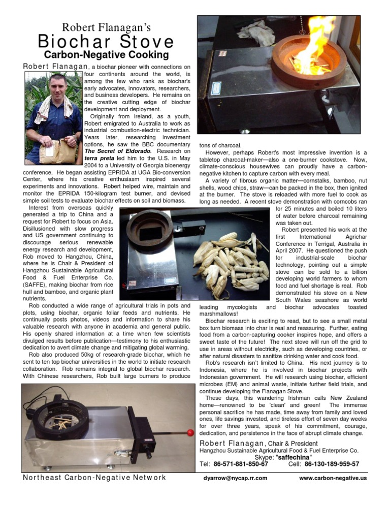 Biochar Stove for Carbon-Negative Cooking | PDF | Nature | Foods