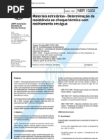NBR 13202 - 1997 - Materiais Refratários - Determinação da Resistência ao Choque Térmico com Resfriamento em Água