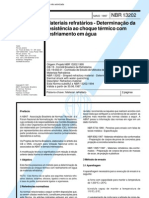 NBR 13202 - 1997 - Materiais Refratários - Determinação Da Resistência Ao Choque Térmico Com Resfriamento em Água